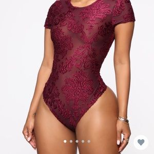 Burgundy Body Suit